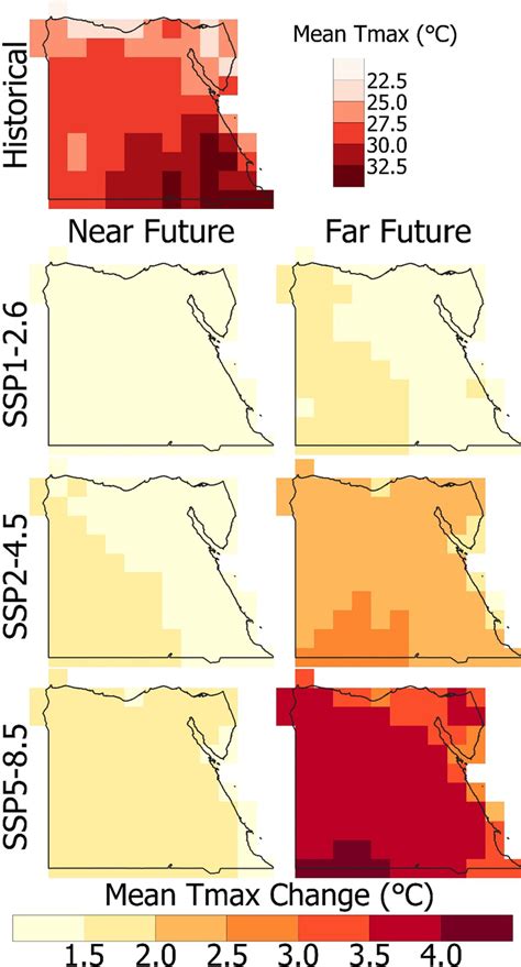 The annual mean of Tmax spatial distributions for the historical era ... 