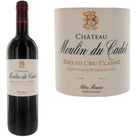 Ch Moulin du Cadet St Emilion Gd Cru Classé 20 La cave Cdiscount