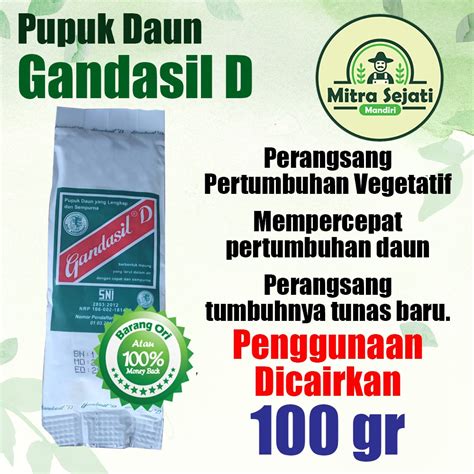 Jual Pupuk Daun Gandasil D Gram Untuk Pertumbuhan Daun Pada Tanaman