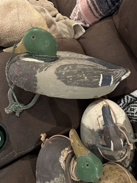 Vintage Antique Wooden Mallard Duck Decoy Painted Hand Carved Ebay