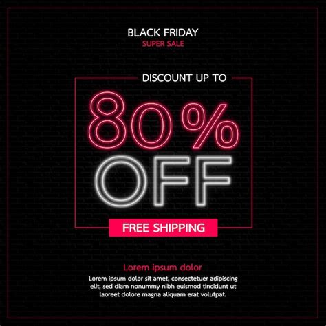 Premium Vector Vector Black Friday Sale Background With Neon Light