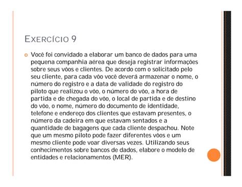 Banco De Dados Exercícios Resolvidos Ppt