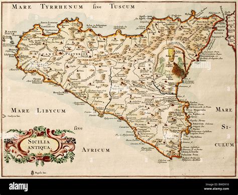 Old Map Of Sicily May Be Dated To The 18th Century Stock Photo Alamy