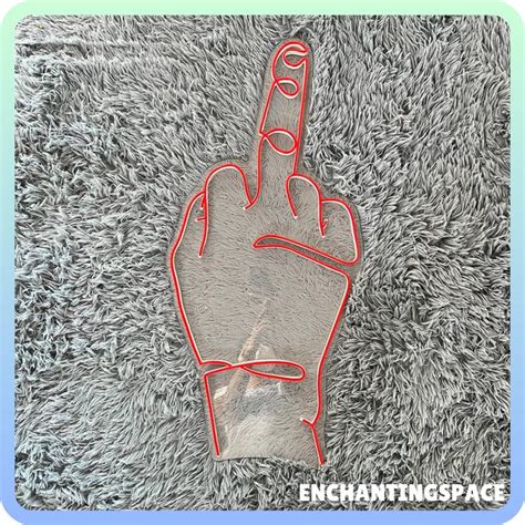 Middle Finger Neon Sign Fuck Middle Finger Hand Led Sign Fuck You Hand Light Body Language