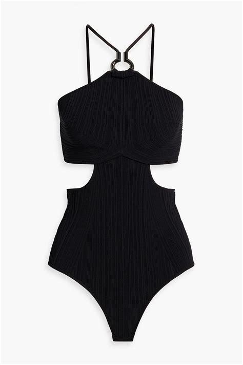 HERVÉ LÉGER Cutout ring embellished bandage bodysuit THE OUTNET