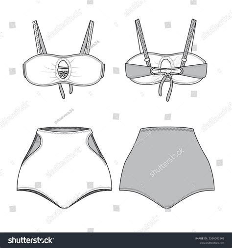 Bikini Design Technical Draw Template Bikini Stock Vector Royalty Free Shutterstock