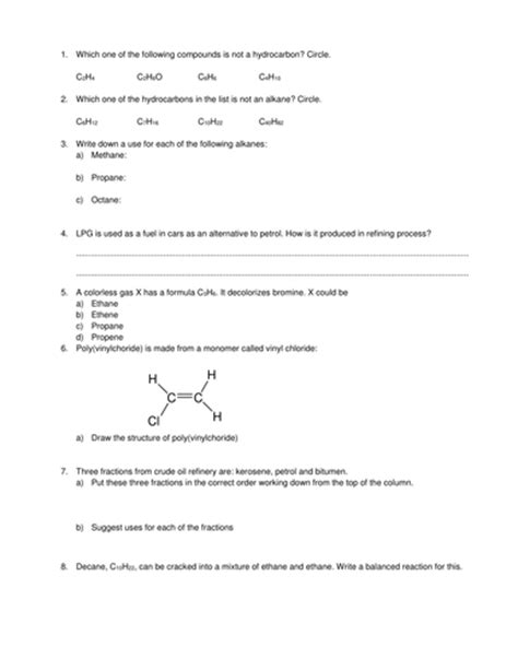 Cie Igcse Chemistry Organic Chemistry Teaching Resources