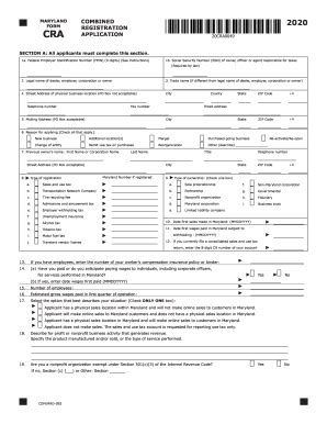 MD Comptroller CRA 2020 Fill Out Tax Template Online