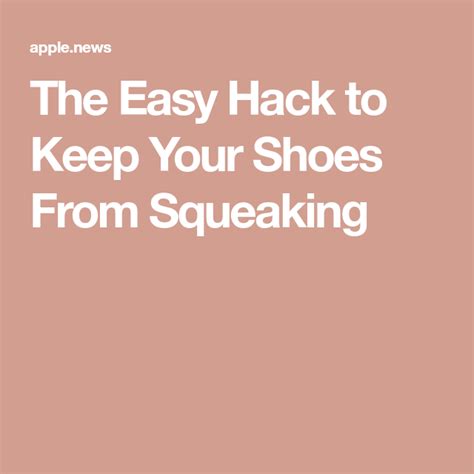 how to get rid of a squeaky shoe