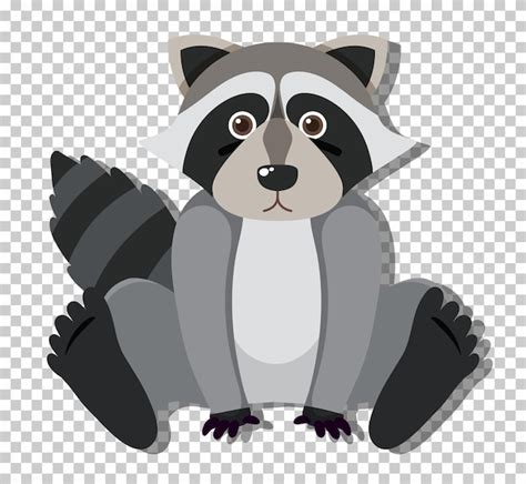 Lindo Mapache En Estilo De Dibujos Animados Plana Vector Gratis