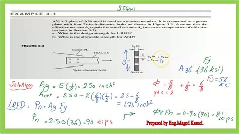 Civil 120 77 Tension Members Part 3 F E Exam Review Arabic Youtube