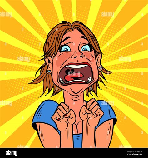 Screaming woman in despair Stock Vector Images - Alamy