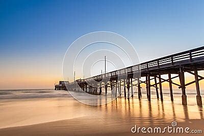 Newport Beach Pier At Sunset Time Stock Image - Image: 28261221