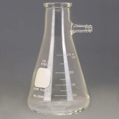 Pyrex Glass Filtering Flask Heavy Walled With Side Tubulation