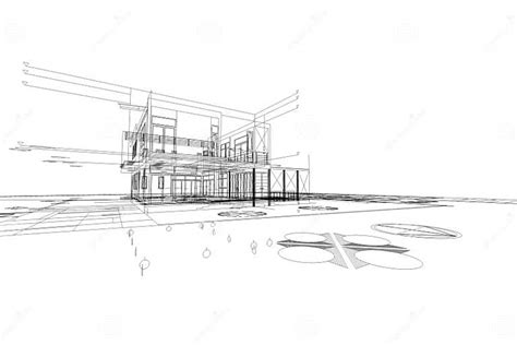 Ejemplo Del Condominio 3d Del Dibujo De La Arquitectura Stock De