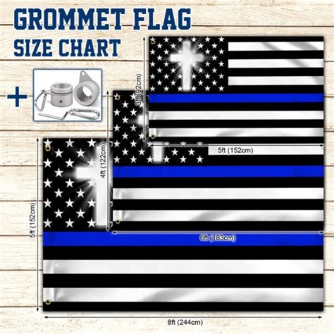 The Thin Blue Line Flag Christian Cross Thh3390gf Flagwix