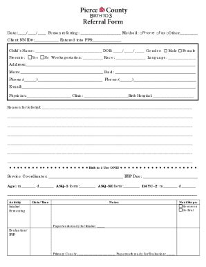 Fillable Online Co Pierce Wi Pierce County Referral Form Fax Email