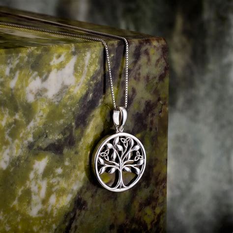 Connemara Marble Tree Of Life Necklace Sterling Silver Solvar