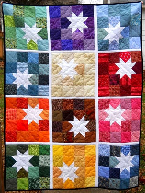 Beautiful Skills Crochet Knitting Quilting Reverse Rainbow Starburst Block Tutorial