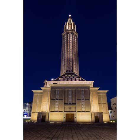 Tableau Sur Toile Glise Saint Joseph Du Havre De Nuit X Cm Leroy