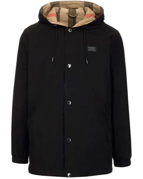 Burberry Reversible Jacket With Tartan Motif In Nero Black For Men