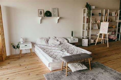 White Wooden Shelf Beside Bed · Free Stock Photo