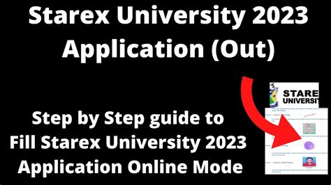 Starex University Admission 2023 Application Started How To Fill