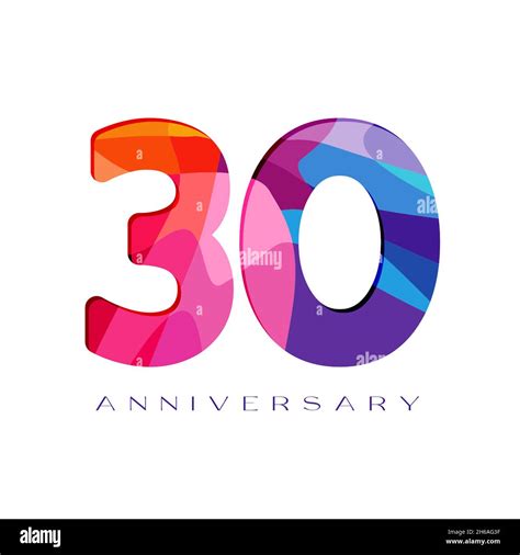Zahlen zum 30. Jahrestag. 30 Jahre altes Logo-Konzept. Isolierte ...