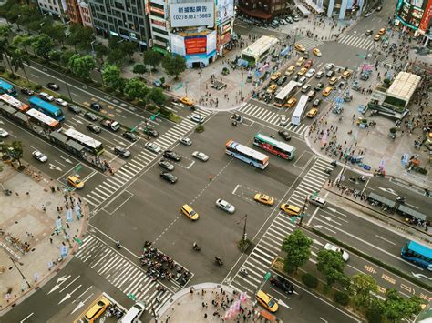 Aerial Photography Of Cars On Road Intersection · Free Stock Photo