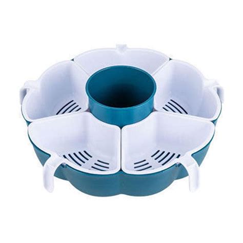Gracefulvara White Enlarged Upgraded Grids With Handles Hot Pot Drain Basket Rotating