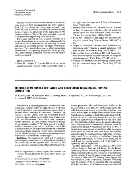 Pdf Modified Hemi Fontan Operation And Subsequent Nonsurgical Fontan