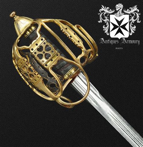 Scottish Infantry Officers Brass Basket Hilt Broadsword 18th 19th