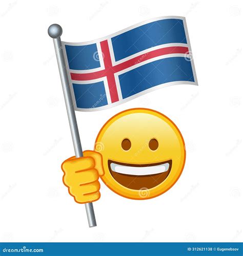 Emoji with Iceland Flag Large Size of Yellow Emoji Smile Stock Vector ...