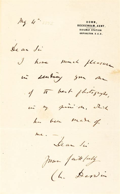 Charles Darwin Letter