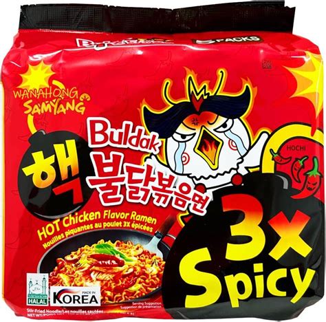 Samyang Hot Chicken Ramyun 3X Flavour Triple Spicy 5 Packs 700G Halal Buy Now With Express