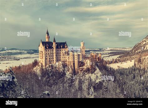 Neuschwanstein Castle in winter Stock Photo - Alamy