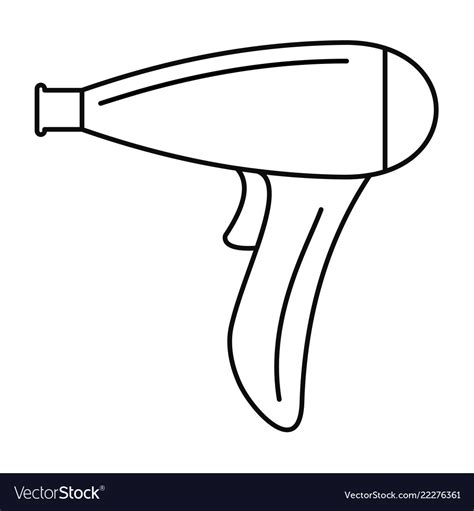 Hair Dryer Icon Outline Style Royalty Free Vector Image