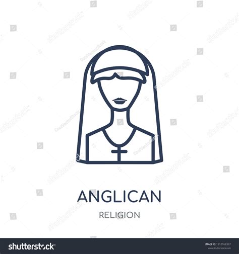 Anglican Icon Anglican Linear Symbol Design Stock Vector (Royalty Free ...