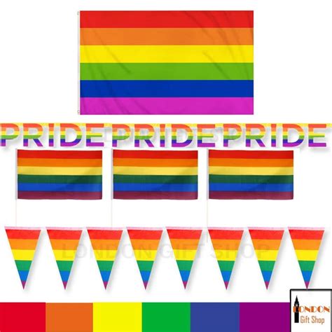 DREIECKIGER REGENBOGEN JAGD Wimpel Flaggen Gay Pride Party Geburtstag Dekoration UK EUR 3 54