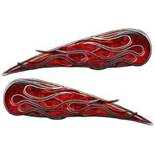 Red Inferno Motorcycle Gas Tank Flame Decals