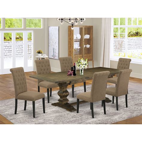 Lark Manor Privett Removable Leaf Solid Wood Dining Set Wayfair