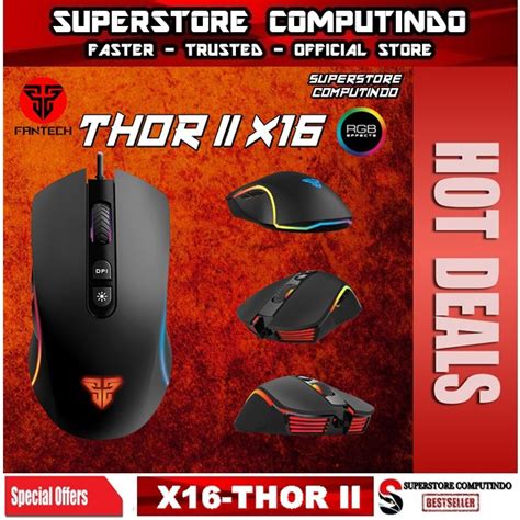 Jual Fantech THOR II X16 Macro RGB Gaming Mouse PIXART Indonesia Shopee