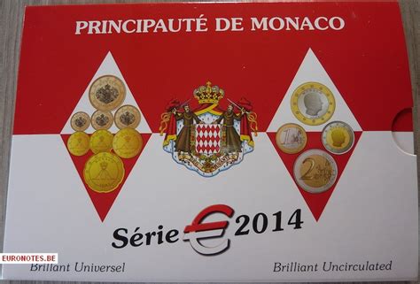 Monaco 2014 Euro Set BU FDC From 1 Cent To 2 Euro Euronotes Be