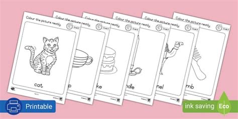 Gr R Phonics Colouring Pages Letter C Professor Feito