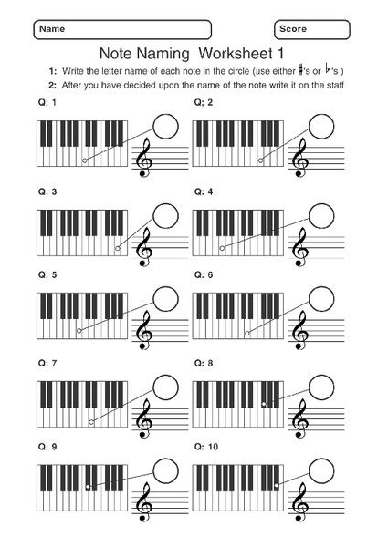 Note Naming Worksheet 1 Worksheet For 3rd 6th Grade Lesson Planet