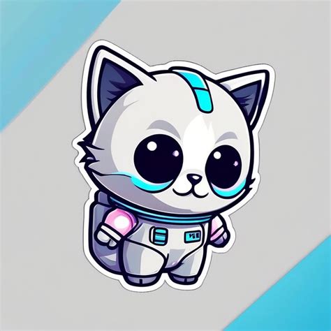 Premium Ai Image Astronaut Kitten Sticker With Ai