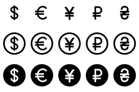 Currency Signs Of Different Countries Set Of Vector Currency Symbols