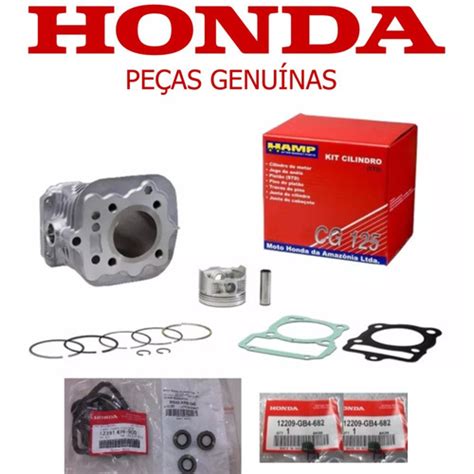 Kit Cilindro Motor Cg 125 Fan 09 14 Original Hamp Completo R 349 00