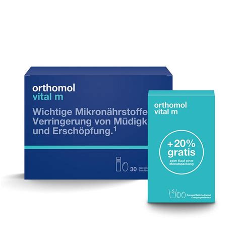 Orthomol Vital m für Männer - bei Müdigkeit - mit B-Vitaminen, Omega-3 ...