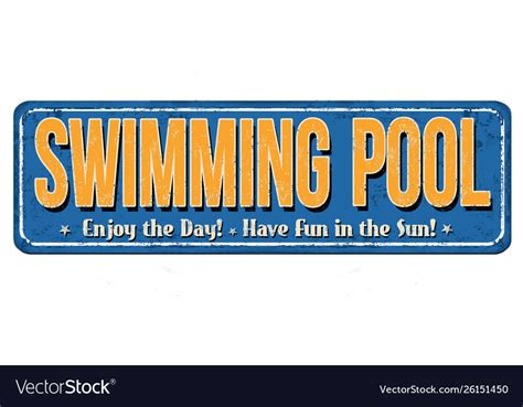 Swimming pool vintage rusty metal sign Royalty Free Vector